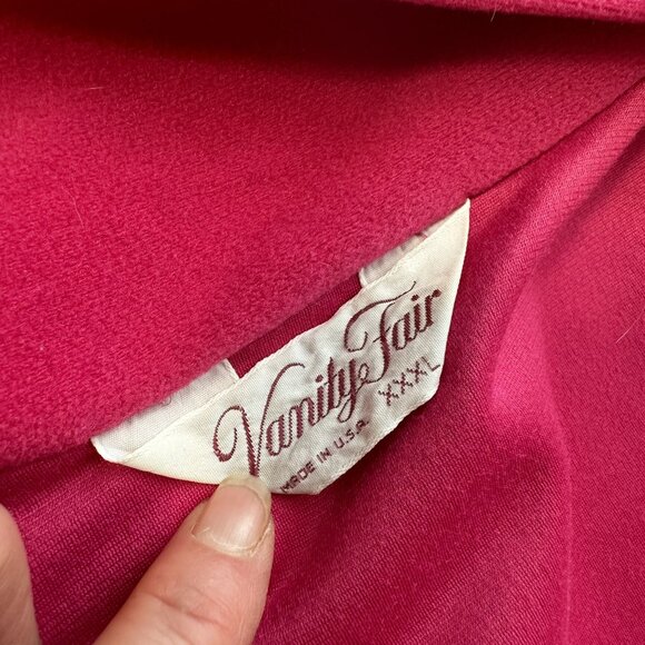 Vanity Fair Womens Pink Embroidered Button Up Housecoat Robe Jacket 3XL Barbie - Picture 4 of 14